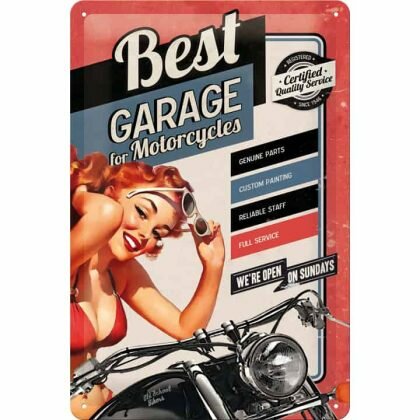 Nostalgic Art Tin Sign Best Garage Red 20x30