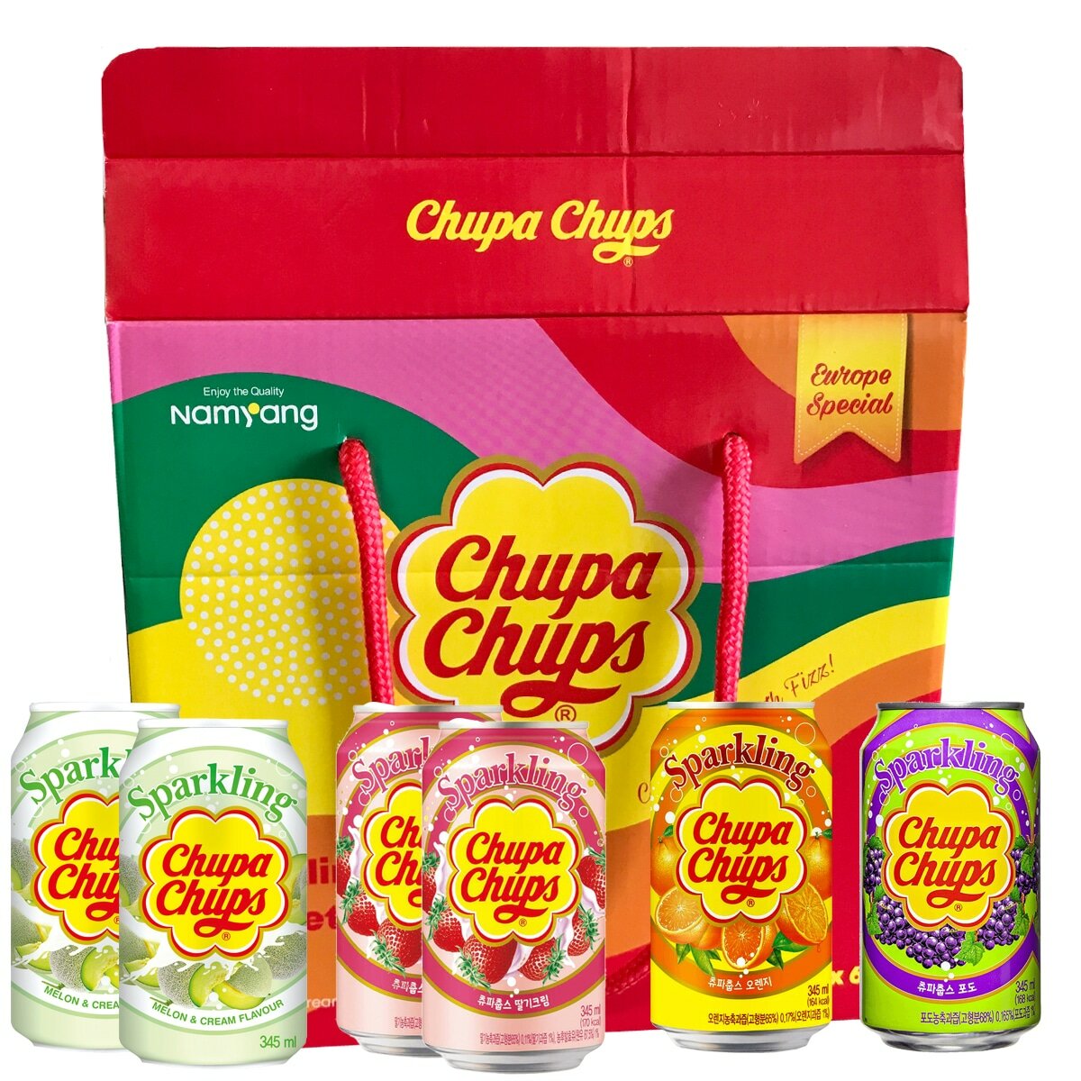chupa-chups-sparkling-drinks-gift-set-x6 Chupa Chups Sparkling Drink Set 6x 345ml in stevige cadeautas